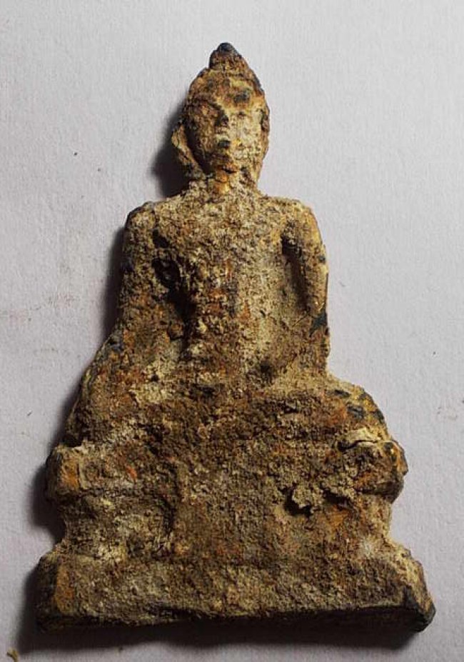 พระอู่ทองนั่ง ชินเงิน ฐานผ้าทิพย์ กรุวัดเหนือ กาญจนบุรี
