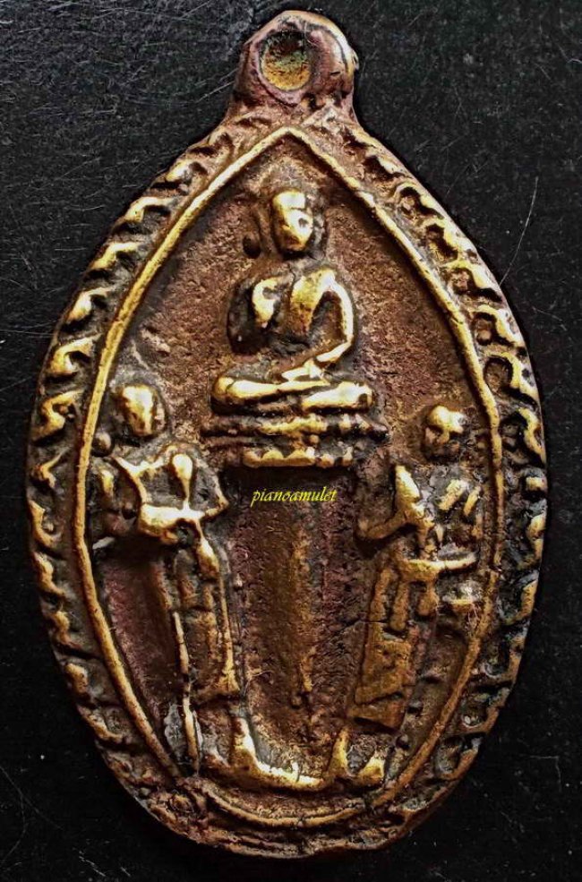  เหรียญหล่อพระโมคคัลลา-สารีบุตร หลวงพ่อแฉ่ง วัดบางพัง ปี 2485