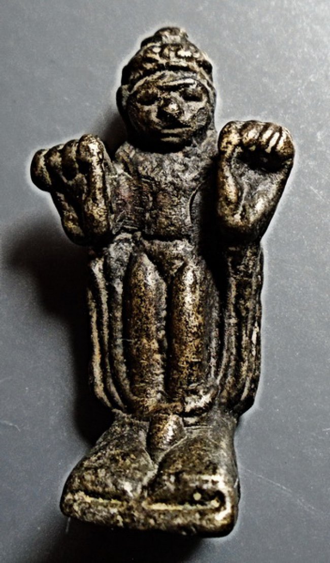 พระทวารวดี ปางยืนประทานธรรม เนื้อสัมฤทธิ์ ขนาดห้อยบูชา