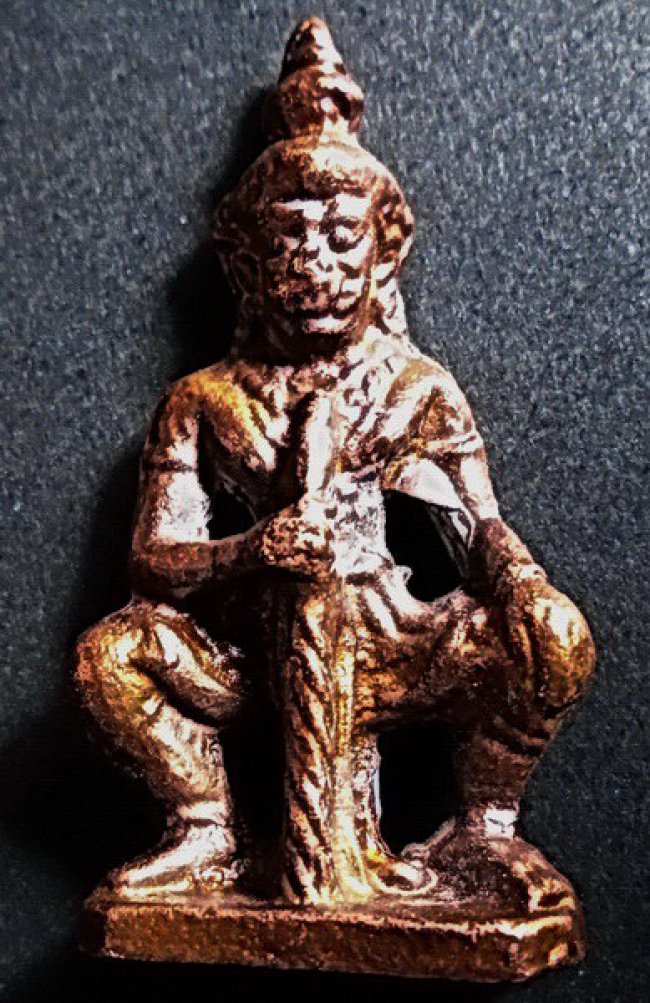 ท้าวเวสสุวรรณ หลวงพ่อสนิท วัดลำบัวลอย ปี 2516 เนื้อตะกั่วอาบทองแดง จ.นครนายก